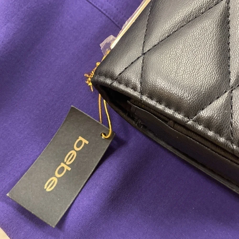 Bebe black leather crossbody, NWT